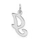 Sterling Silver Stamped Initial Letter I Charm Pendant Jewerly 20mm x 12mm